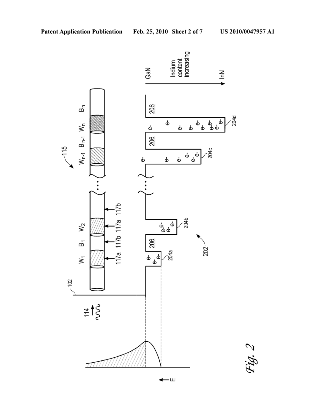 METHOD FOR FORMING SOLAR CELL HAVING ACTIVE REGION WITH NANOSTRUCTURES HAVING ENERGY WELLS - diagram, schematic, and image 03