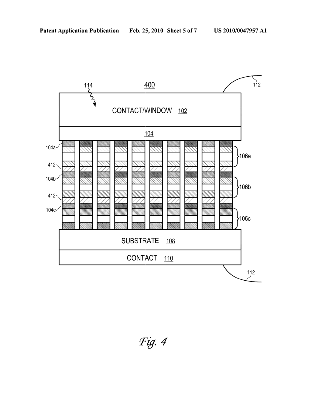 METHOD FOR FORMING SOLAR CELL HAVING ACTIVE REGION WITH NANOSTRUCTURES HAVING ENERGY WELLS - diagram, schematic, and image 06