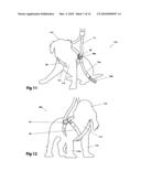 Double loop auto-adjust pet restraint device diagram and image