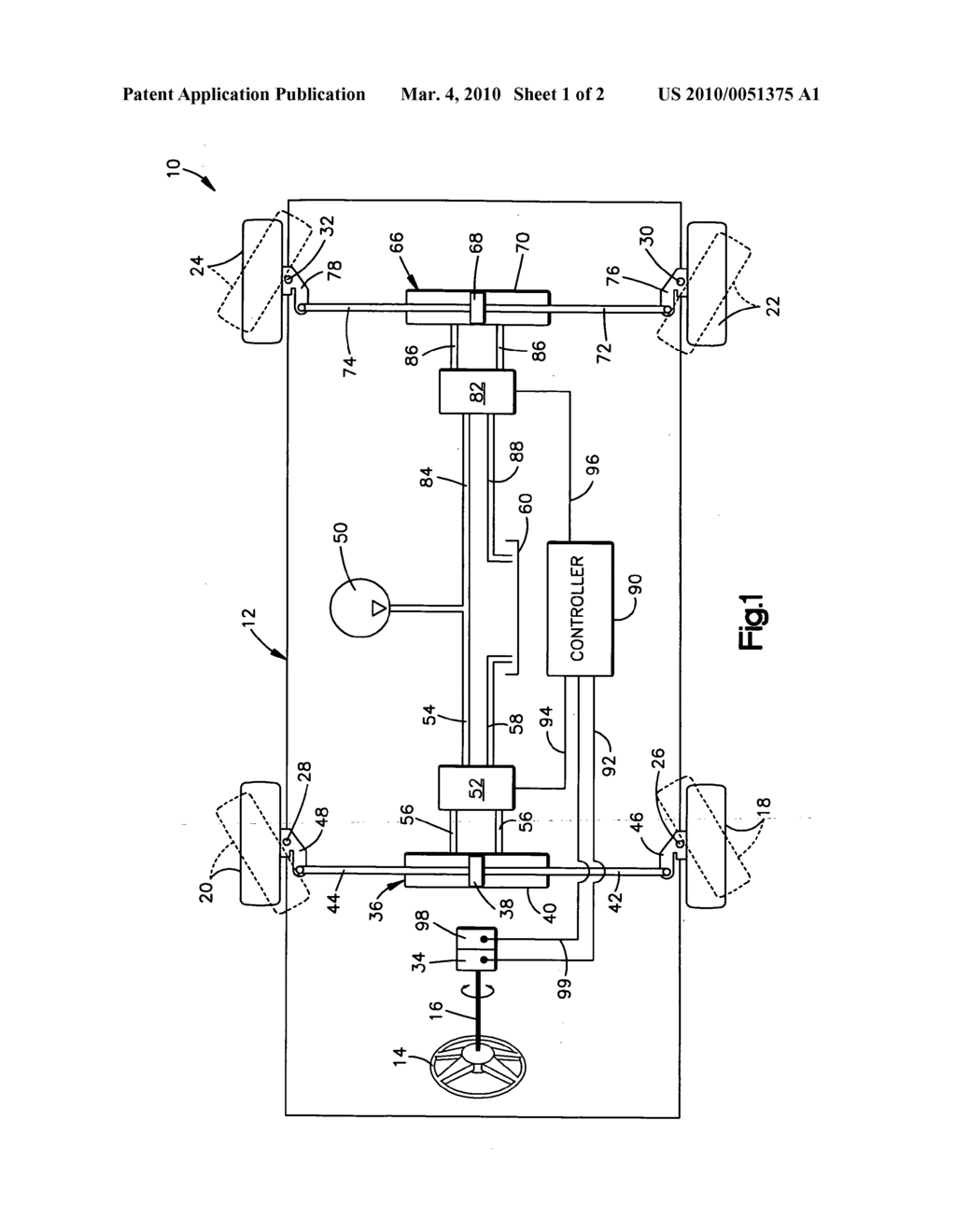 Method and apparatus for rear wheel steering control - diagram, schematic, and image 02