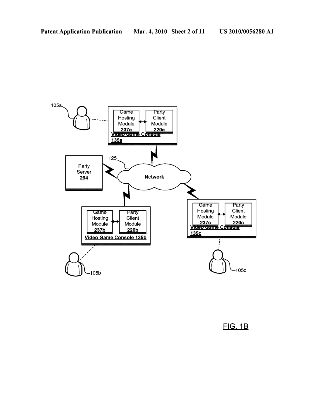 METHOD AND SYSTEM FOR AN INTEGRATED PLATFORM WIDE PARTY SYSTEM WITHIN A MULTIPLAYER GAMING ENVIRONMENT - diagram, schematic, and image 03