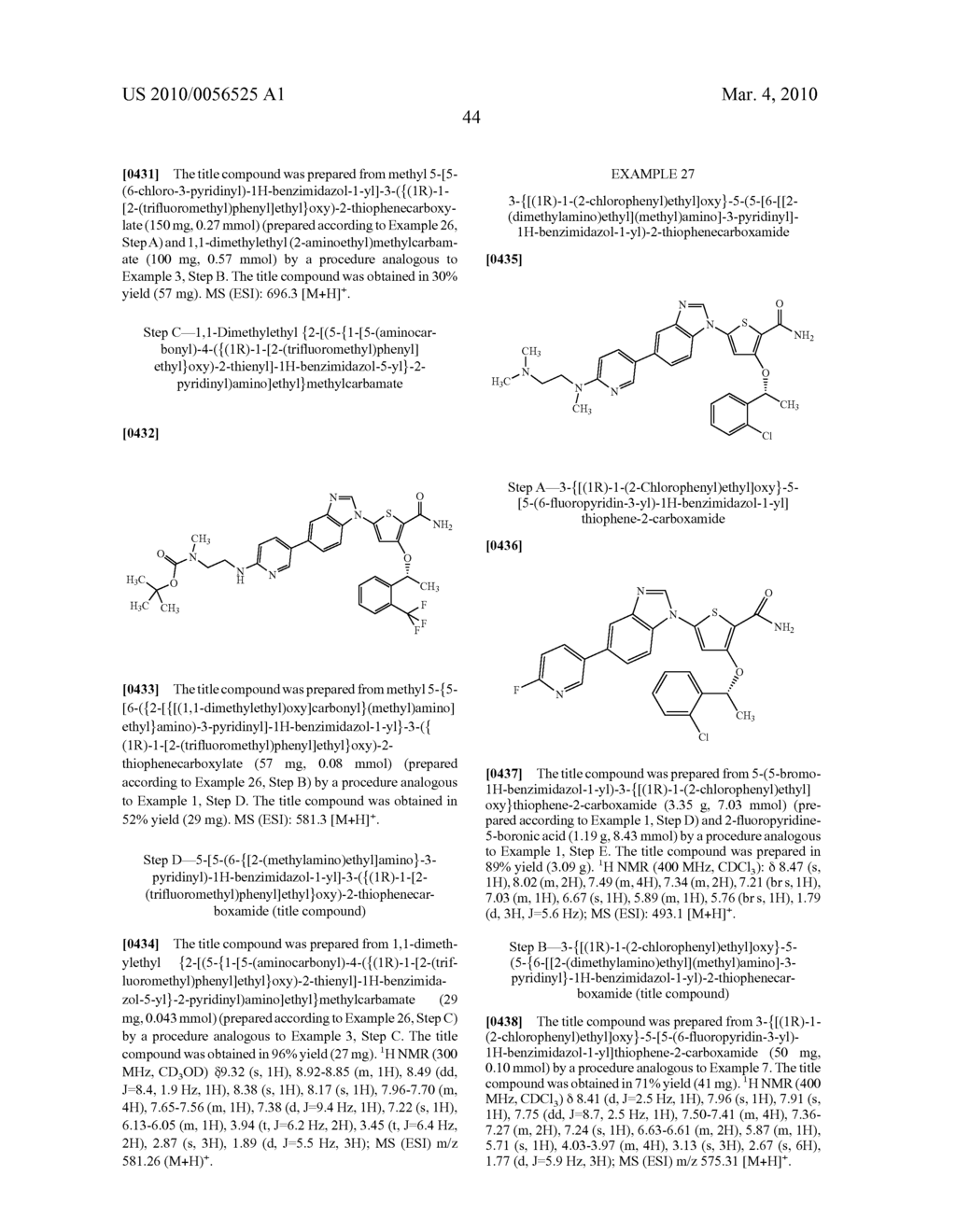 5- AND 6- SUBSTITUTED BENZIMIDAZOLE THIOPHENE COMPOUNDS - diagram, schematic, and image 45