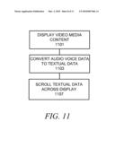 METHOD AND APPARATUS FOR SCROLLING TEXT DISPLAY OF VOICE CALL OR MESSAGE DURING VIDEO DISPLAY SESSION diagram and image