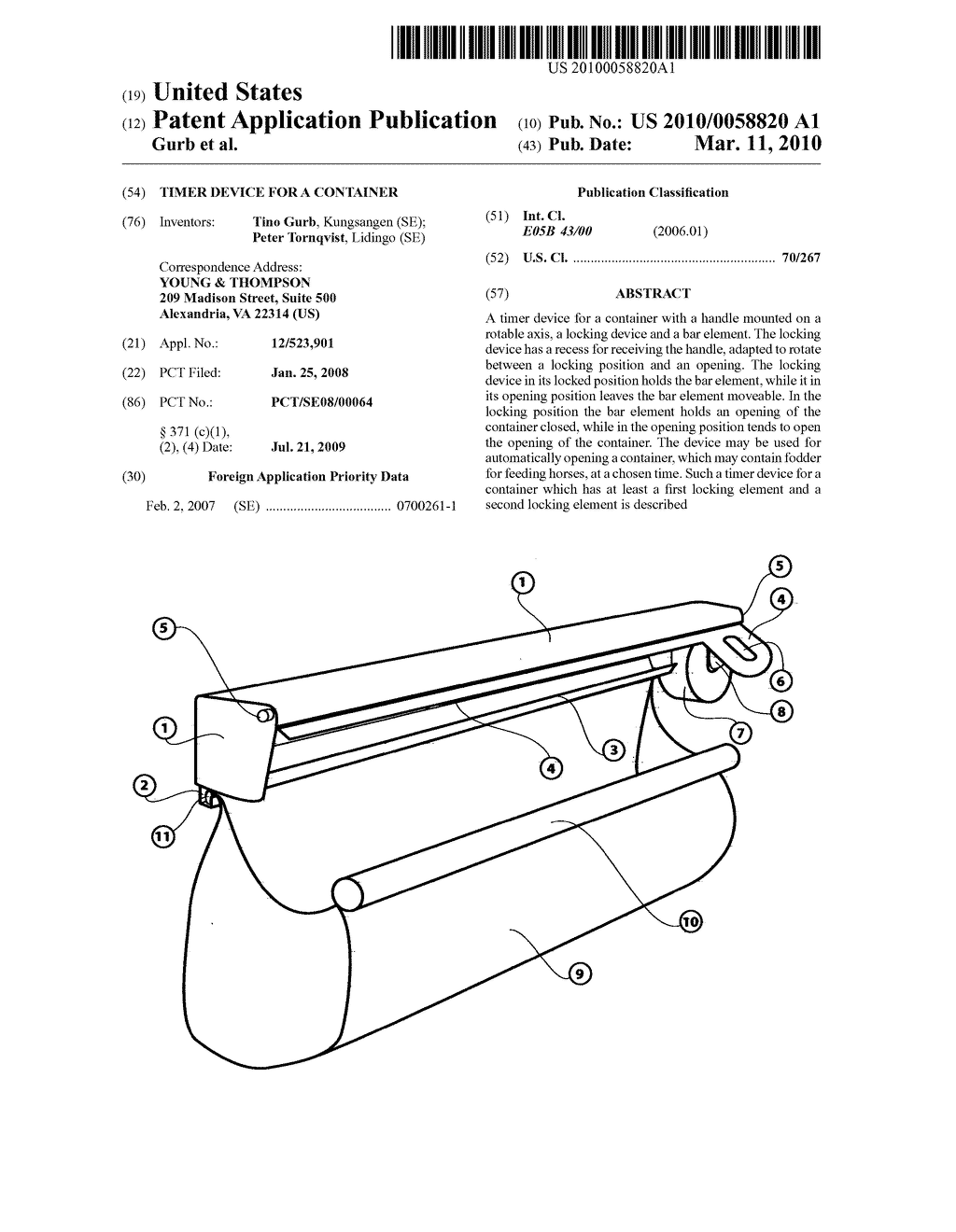 TIMER DEVICE FOR A CONTAINER - diagram, schematic, and image 01