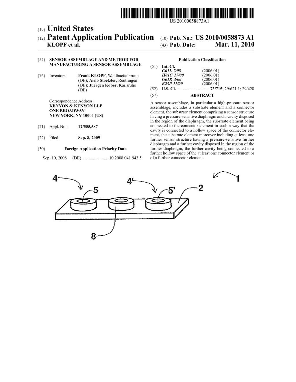 SENSOR ASSEMBLAGE AND METHOD FOR MANUFACTURING A SENSOR ASSEMBLAGE - diagram, schematic, and image 01