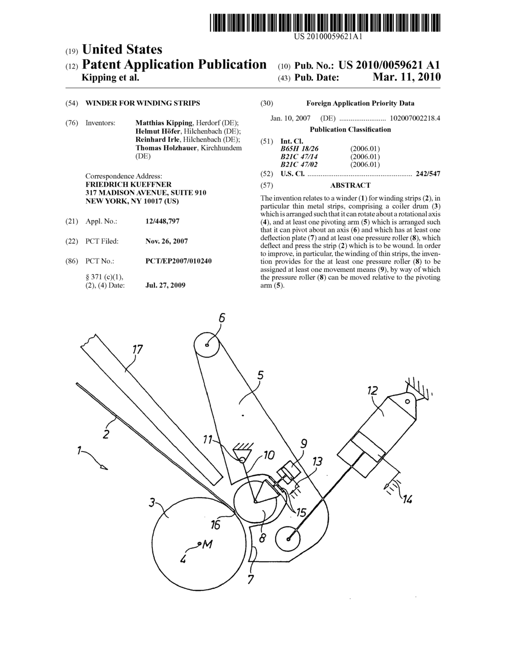 WINDER FOR WINDING STRIPS - diagram, schematic, and image 01