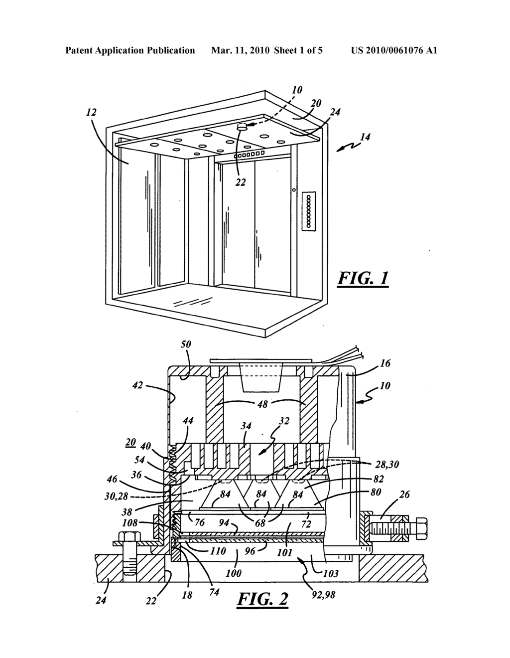 Elevator Interior Illumination Method and Assembly - diagram, schematic, and image 02