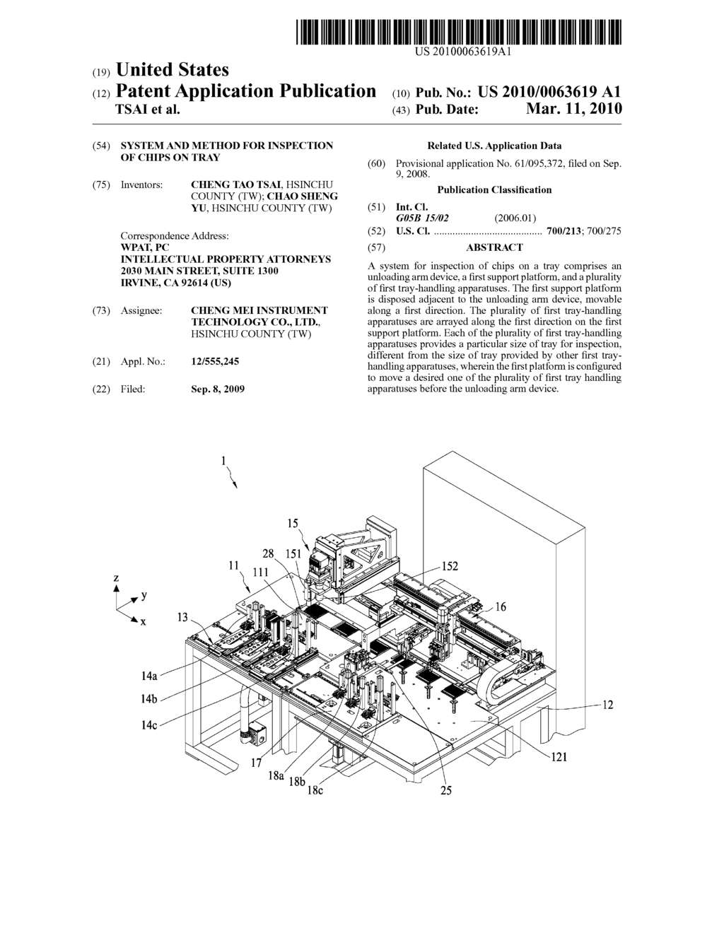 SYSTEM AND METHOD FOR INSPECTION OF CHIPS ON TRAY - diagram, schematic, and image 01