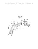 Suspension arm having a shaft projecting therefrom and method for press fitting the shaft into a bore of another member diagram and image