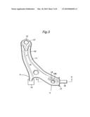 Suspension arm having a shaft projecting therefrom and method for press fitting the shaft into a bore of another member diagram and image