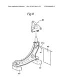 Suspension arm having a shaft projecting therefrom and method for press fitting the shaft into a bore of another member diagram and image