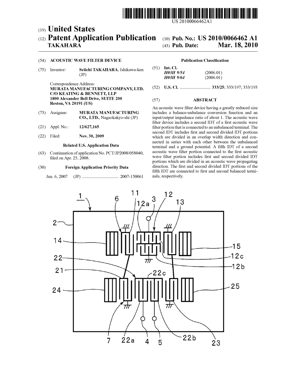 ACOUSTIC WAVE FILTER DEVICE - diagram, schematic, and image 01