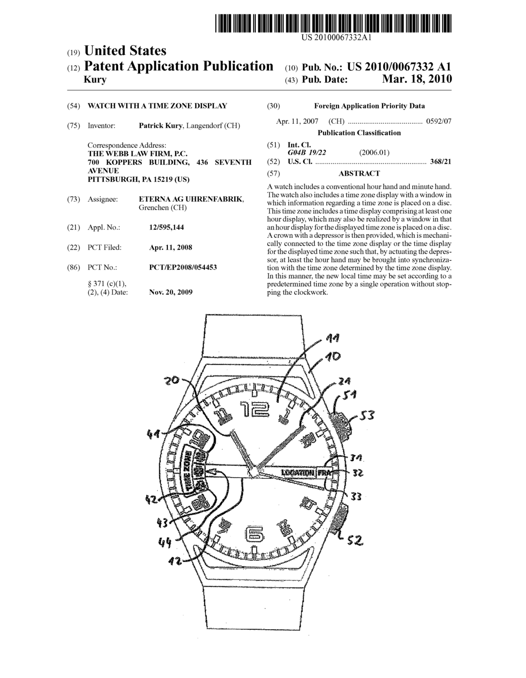 Watch with a Time Zone Display - diagram, schematic, and image 01