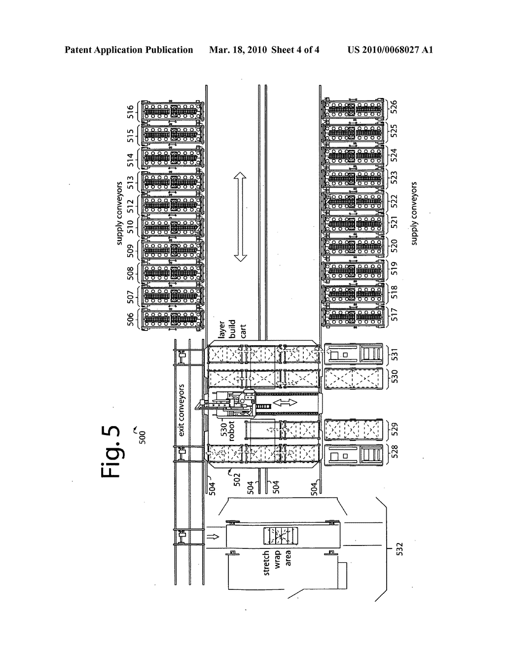 Automated build-by-layer rainbow pallet system - diagram, schematic, and image 05