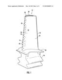 Turbine Airfoil Cooling System with Curved Diffusion Film Cooling Hole diagram and image