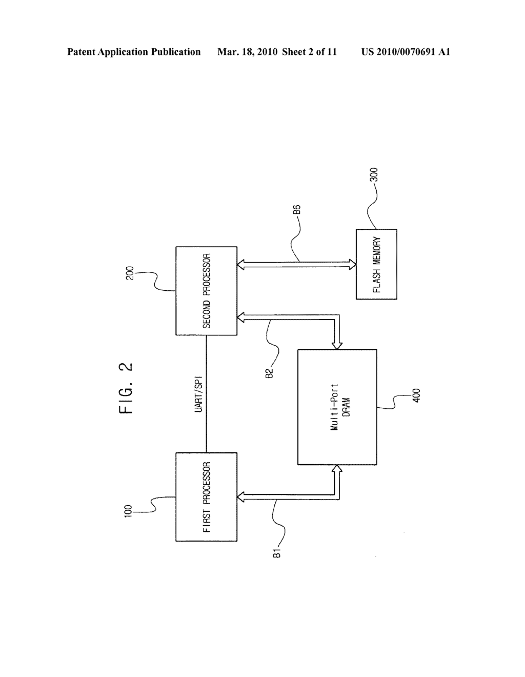Multiprocessor system having multiport semiconductor memory device and nonvolatile memory with shared bus - diagram, schematic, and image 03