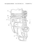 Foldable cab extender for a tractor-trailer truck diagram and image