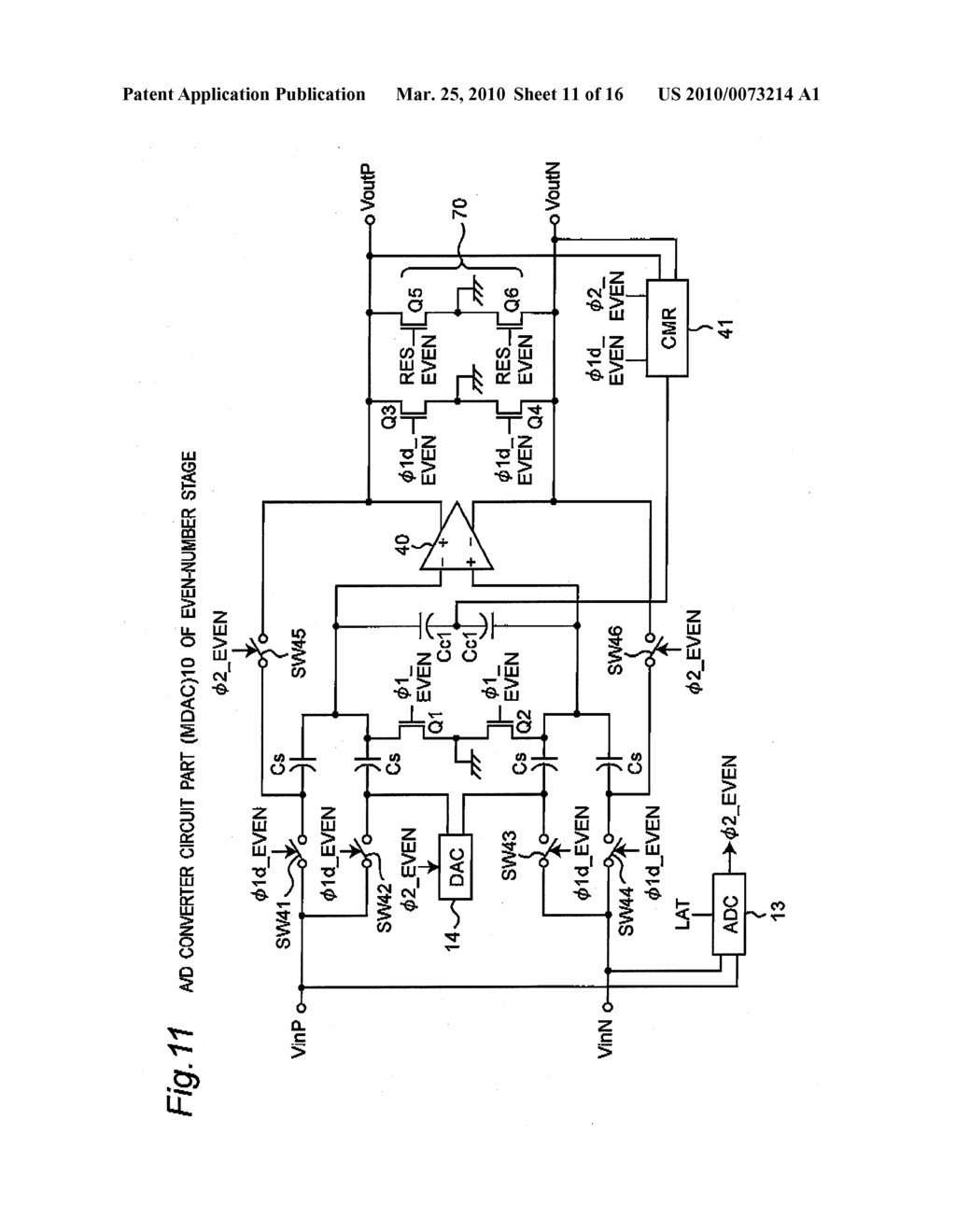 DIFFERENTIAL OPERATIONAL AMPLIFIER CIRCUIT CORRECTING SETTLING ERROR FOR USE IN PIPELINED A/D CONVERTER - diagram, schematic, and image 12