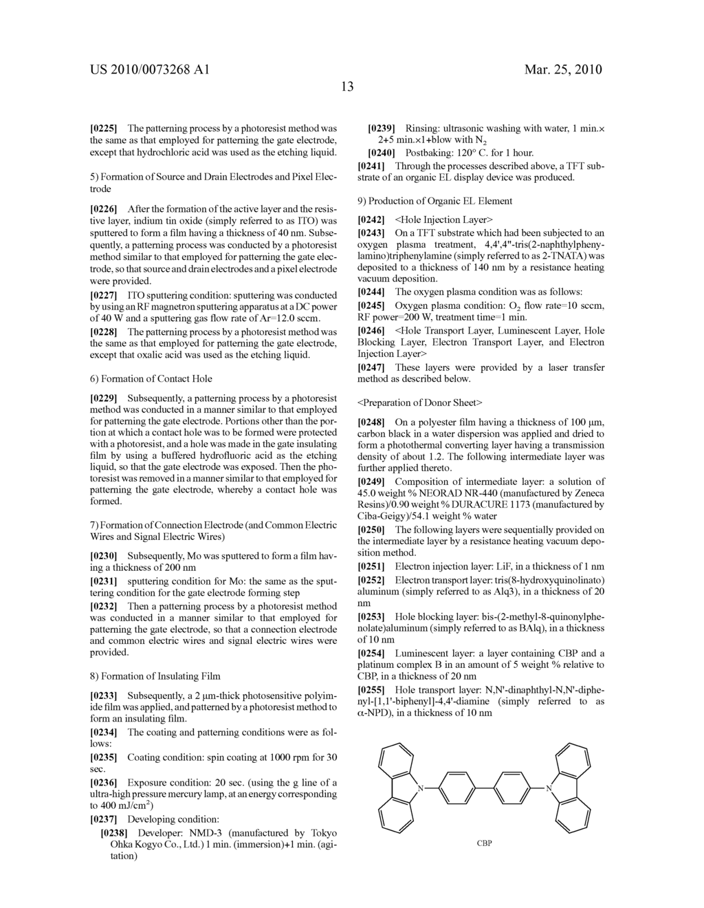 ORGANIC ELECTROLUMINESCENT DISPLAY DEVICE AND PATTERNING METHOD - diagram, schematic, and image 17