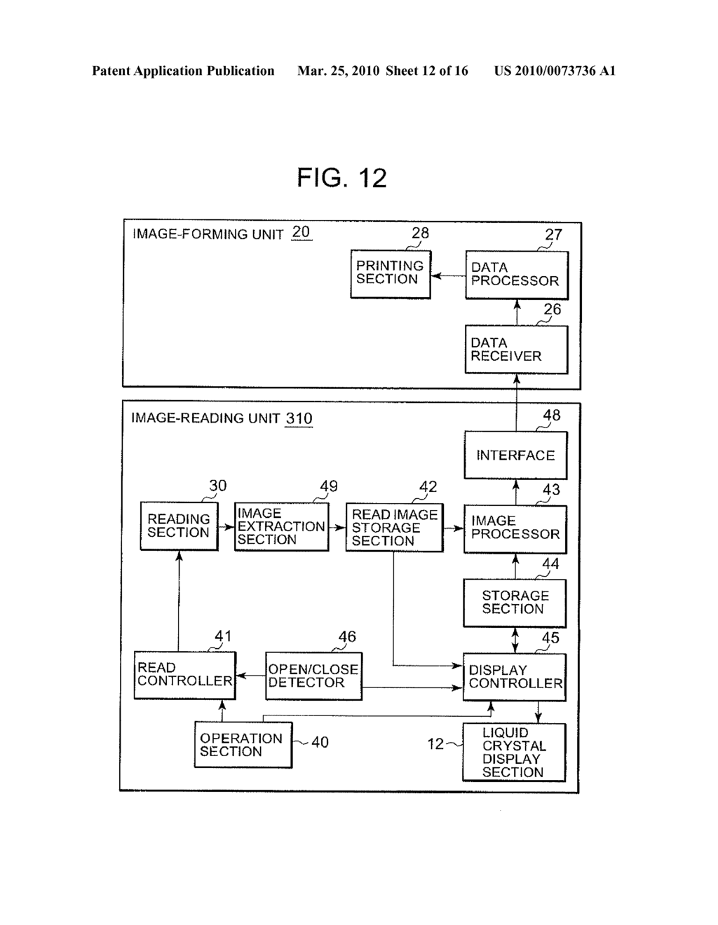 IMAGE READER, IMAGE PROCESSING APPARATUS AND IMAGE FORMING APPARATUS - diagram, schematic, and image 13