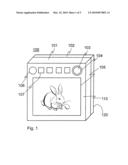 Electronic handheld device with user interface diagram and image