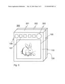 Electronic handheld device with user interface diagram and image