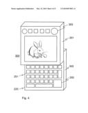 Electronic handheld device with user interface diagram and image