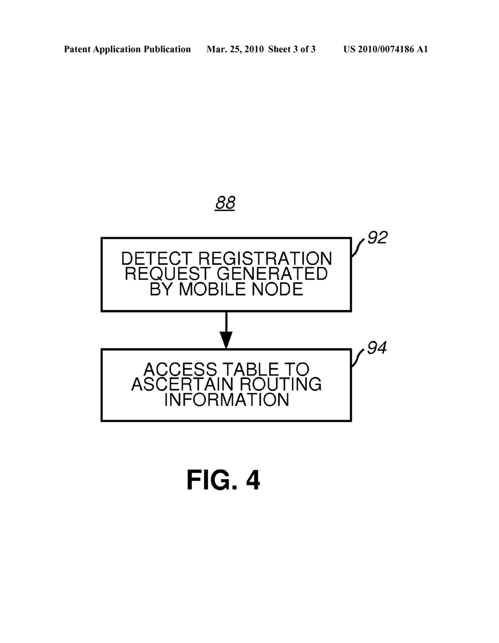 APPARATUS, AND ASSOCIATED METHOD, FOR FACILITATING ROUTING OF DATA IN A RADIO COMMUNICATION SYSTEM HAVING A MOBILE NODE CAPABLE OF ROAMING MOVEMENT - diagram, schematic, and image 04