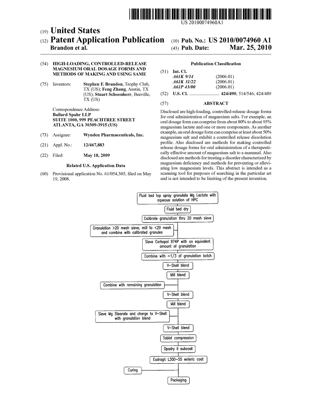 HIGH-LOADING, CONTROLLED-RELEASE MAGNESIUM ORAL DOSAGE FORMS AND METHODS OF MAKING AND USING SAME - diagram, schematic, and image 01