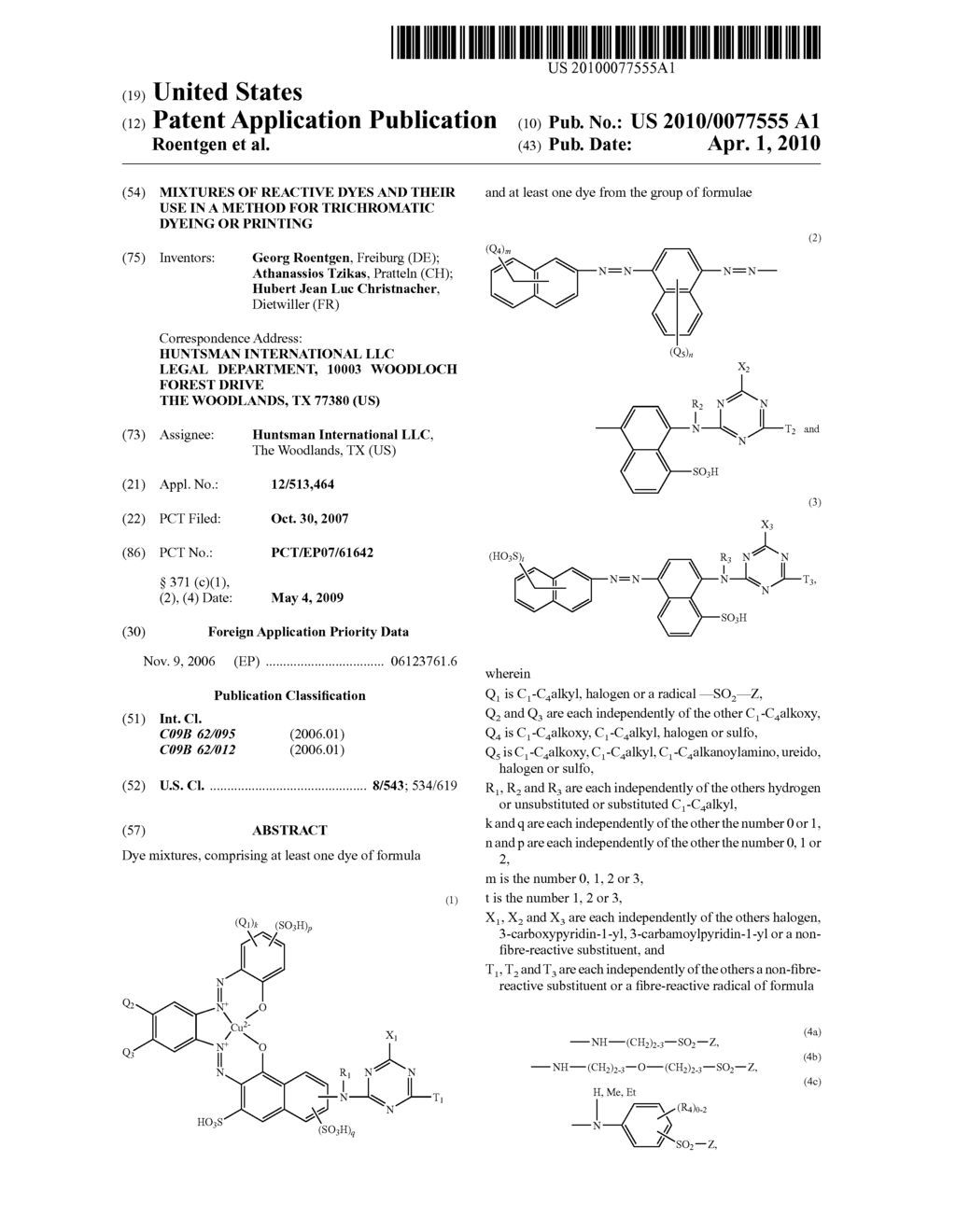 MIXTURES OF REACTIVE DYES AND THEIR USE IN A METHOD FOR TRICHROMATIC DYEING OR PRINTING - diagram, schematic, and image 01