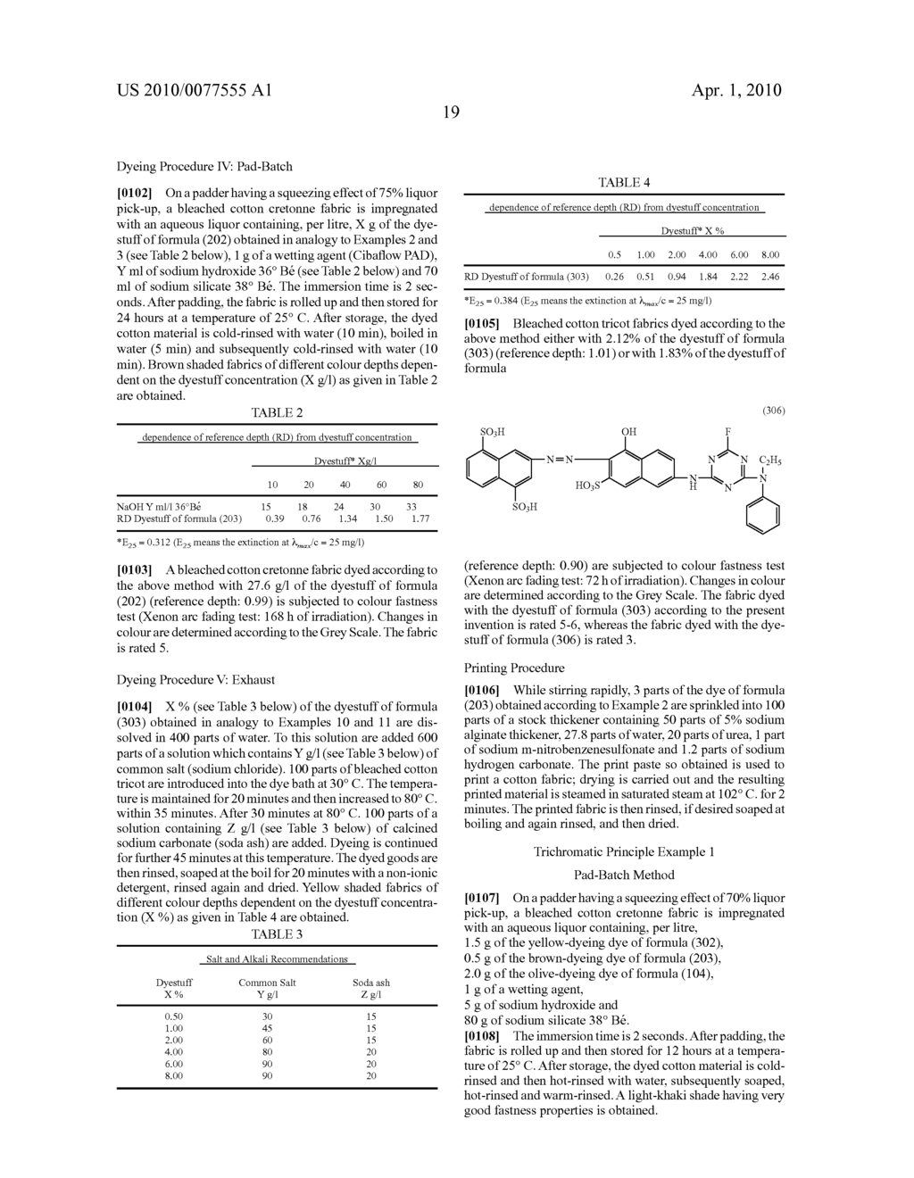 MIXTURES OF REACTIVE DYES AND THEIR USE IN A METHOD FOR TRICHROMATIC DYEING OR PRINTING - diagram, schematic, and image 21