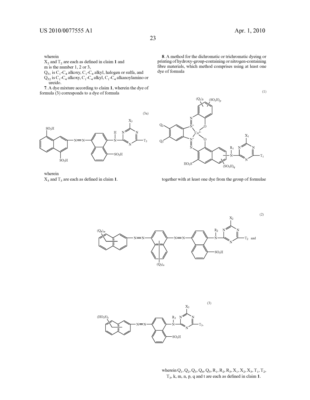 MIXTURES OF REACTIVE DYES AND THEIR USE IN A METHOD FOR TRICHROMATIC DYEING OR PRINTING - diagram, schematic, and image 25