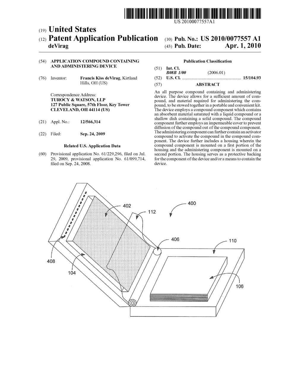 APPLICATION COMPOUND CONTAINING AND ADMINISTERING DEVICE - diagram, schematic, and image 01