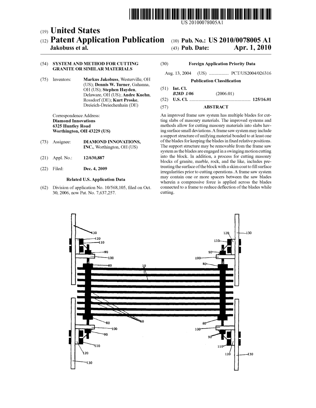 SYSTEM AND METHOD FOR CUTTING GRANITE OR SIMILAR MATERIALS - diagram, schematic, and image 01