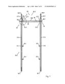 Vertical frame of metal diagram and image