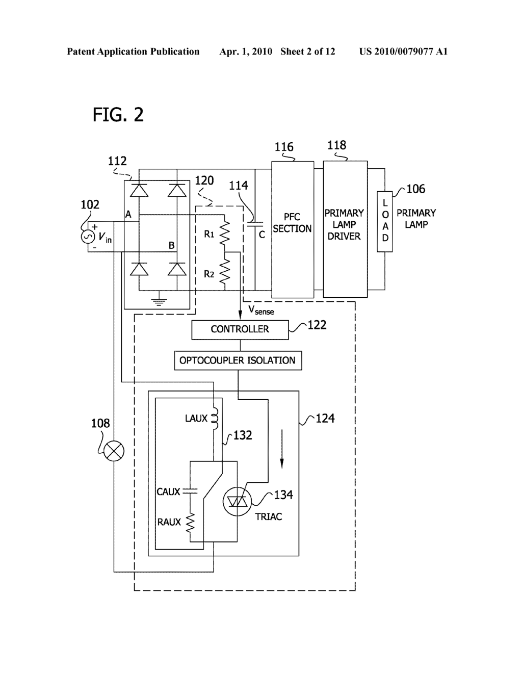 AC Delay Angle Control for Energizing a Lamp - diagram, schematic, and image 03