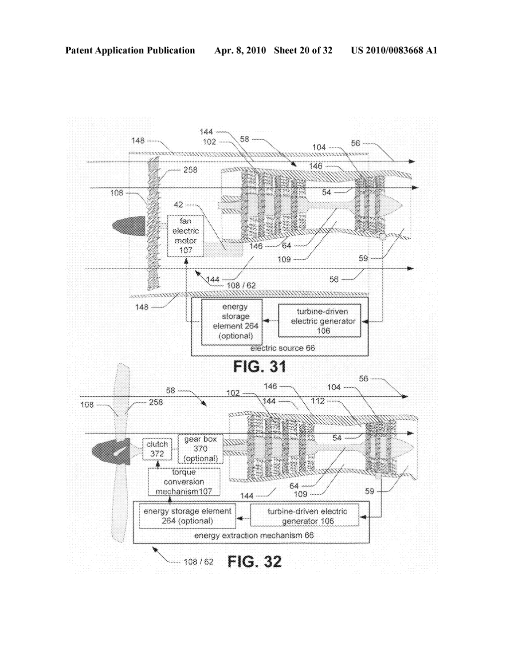 Hybrid propulsive engine including at least one independently rotatable compressor stator - diagram, schematic, and image 21