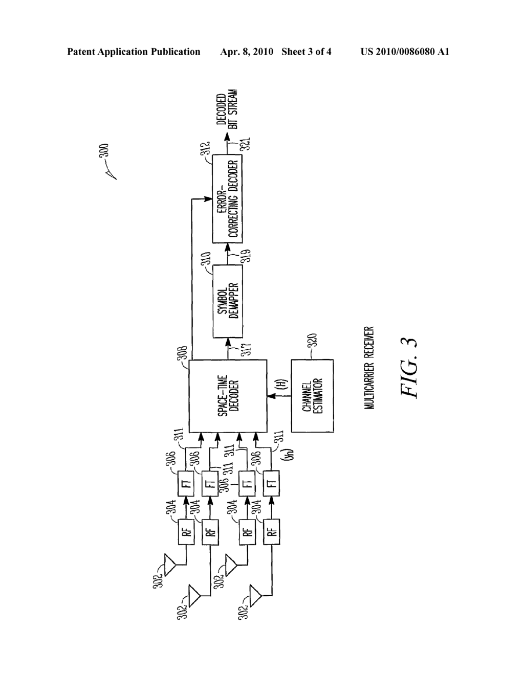 QUASI-ORTHOGONAL SPACE-TIME BLOCK ENCODER, DECODER AND METHODS FOR SPACE-TIME ENCODING AND DECODING ORTHOGONAL FREQUENCY DIVISION MULTIPLEXED SIGNALS IN A MULTIPLE-INPUT MULTIPLE-OUTPUT SYSTEM - diagram, schematic, and image 04