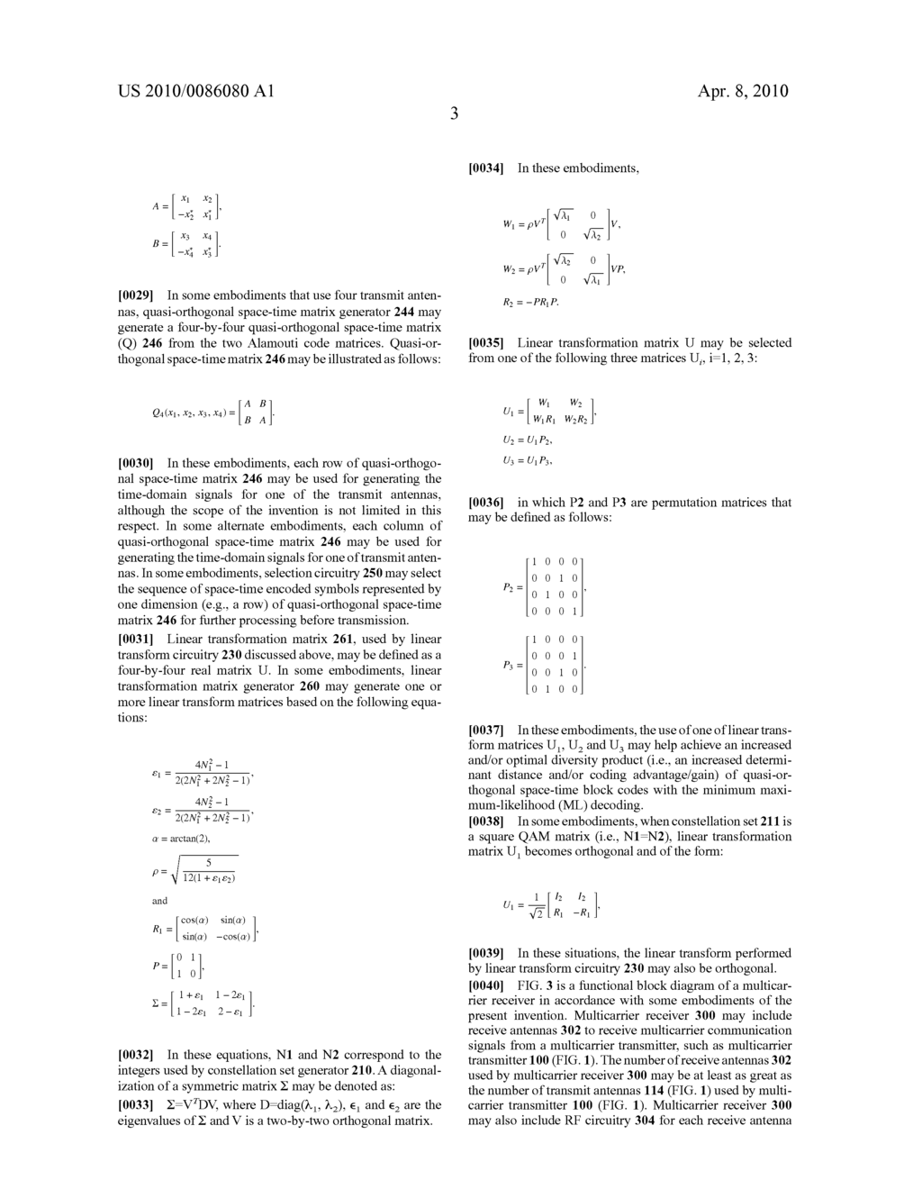 QUASI-ORTHOGONAL SPACE-TIME BLOCK ENCODER, DECODER AND METHODS FOR SPACE-TIME ENCODING AND DECODING ORTHOGONAL FREQUENCY DIVISION MULTIPLEXED SIGNALS IN A MULTIPLE-INPUT MULTIPLE-OUTPUT SYSTEM - diagram, schematic, and image 08