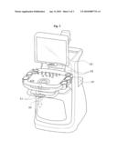 Ultrasound System With Control Panel Adjustable in Height Through Contact diagram and image