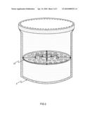 Food Container with presser support disk fitted with retractable pressing pins diagram and image