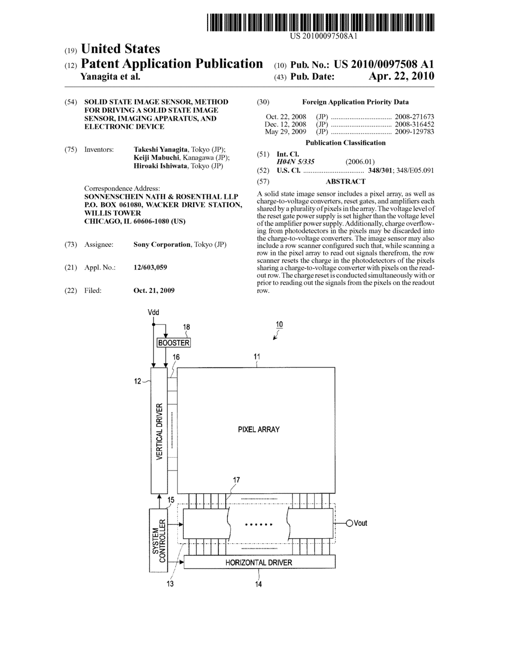 SOLID STATE IMAGE SENSOR, METHOD FOR DRIVING A SOLID STATE IMAGE SENSOR, IMAGING APPARATUS, AND ELECTRONIC DEVICE - diagram, schematic, and image 01