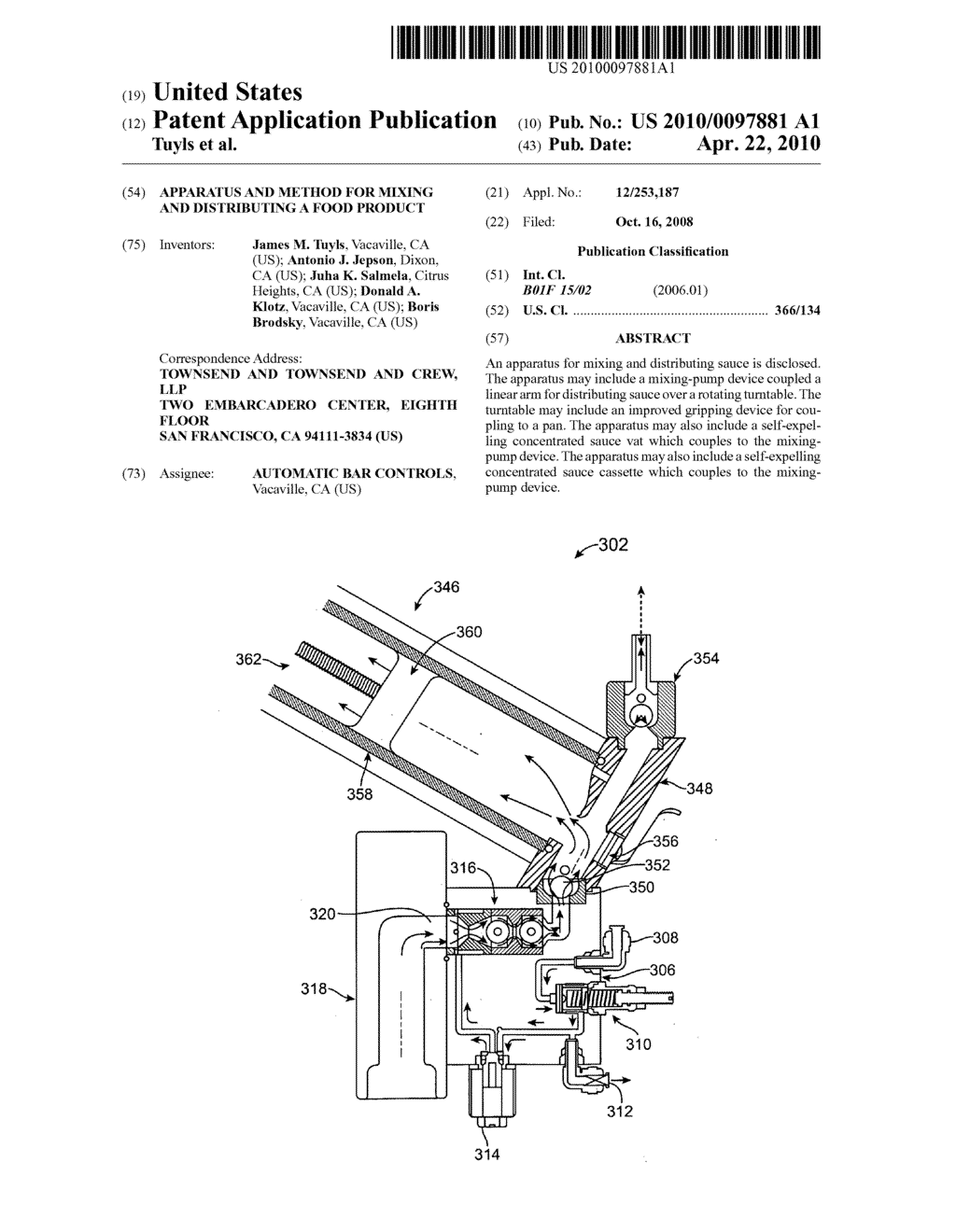 Apparatus and Method for Mixing and Distributing a Food Product - diagram, schematic, and image 01