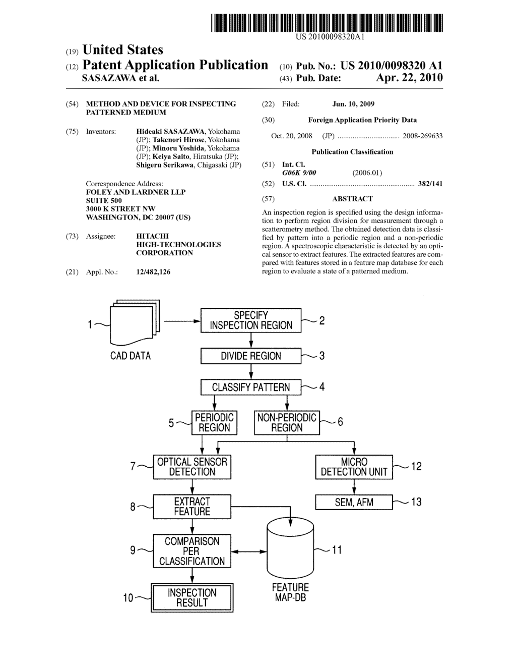 METHOD AND DEVICE FOR INSPECTING PATTERNED MEDIUM - diagram, schematic, and image 01