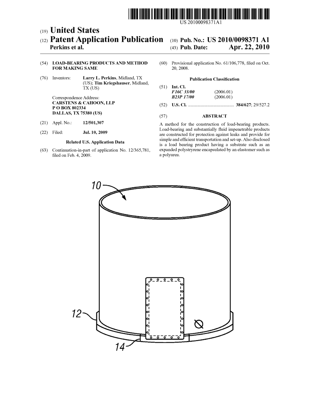 LOAD-BEARING PRODUCTS AND METHOD FOR MAKING SAME - diagram, schematic, and image 01