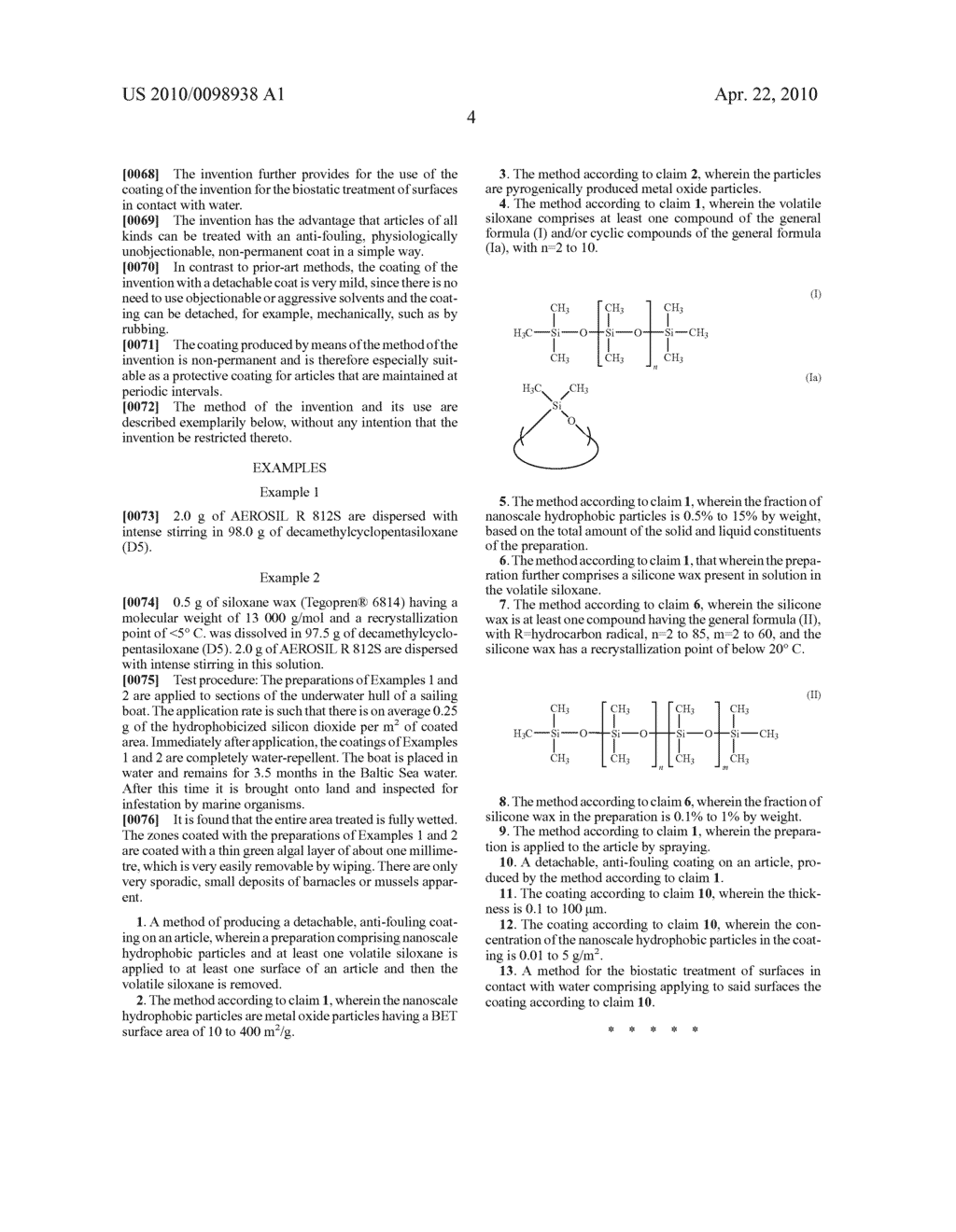 METHOD OF PRODUCING A DETACHABLE, ANTI-FOULING COATING - diagram, schematic, and image 05