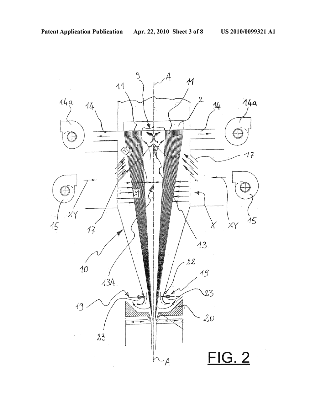 Process and apparatus for the production of nonwoven fabrics from extruded filaments - diagram, schematic, and image 04