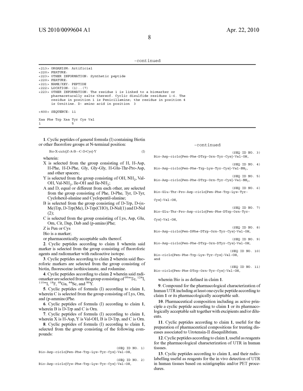 PEPTIDIC AND NON PEPTIDIC LIGANDS FOR IMMUNODETECTION OF THE RECEPTOR FOR UROTENSIN - diagram, schematic, and image 11