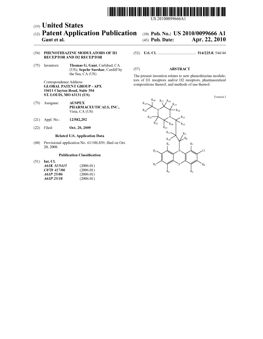 PHENOTHIAZINE MODULATORS OF H1 RECEPTOR AND D2 RECEPTOR - diagram, schematic, and image 01