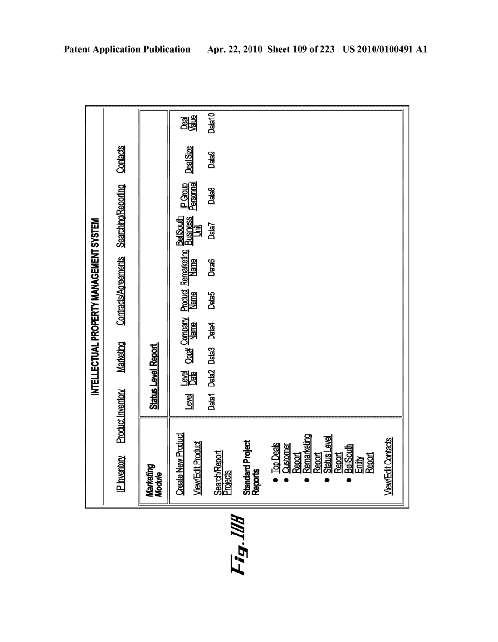 System and Method for Managing Intellectual Property Life Cycles - diagram, schematic, and image 110